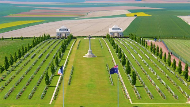 The Australian cemetery of the first world war at Villers Bretonneux in Somme, France.