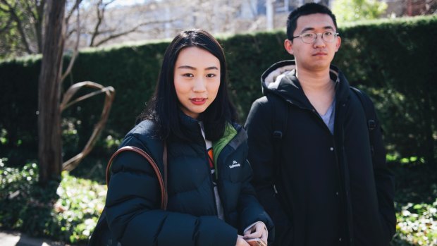 ANU students Jessica Zhau and Lucas Ni say they still feel safe on campus.