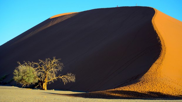 Sunset over the dunes of Sossusvlei is like a lengthy fireworks display where each moment reveals a new highlight.