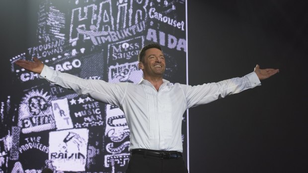 Hugh Jackman finds good rapport with his audience in Broadway to Oz.