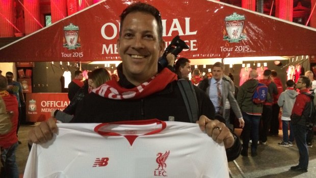 David Smulders of Wakerley in Queensland was the first Liverpool fan in the world to get his hands on the new 2015-16 away kit.