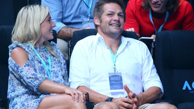 Keen student of the game: Richie McCaw, pictured at the Women's Singles final at the Australian Open last week.