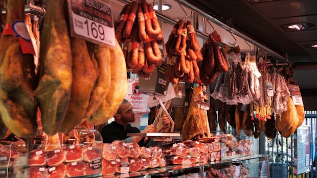 Market stall at Mercat de Sant Josep de la Boqueria.