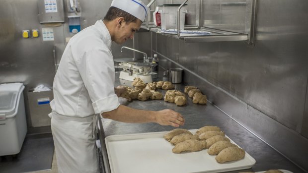 A pastry chef on board the Pacific Explorer cruise ship.