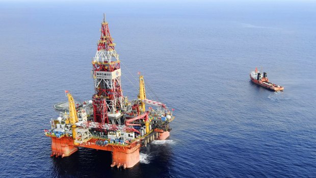 Haiyang Shiyou oil rig, the first deep-water drilling rig developed in China, 320 kilometres south-east of Hong Kong, in the South China Sea. 