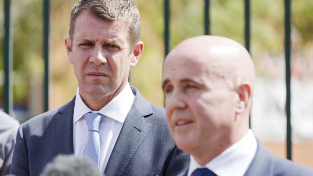 Education minister Adrian Piccoli, right, and Premier Mike Baird.