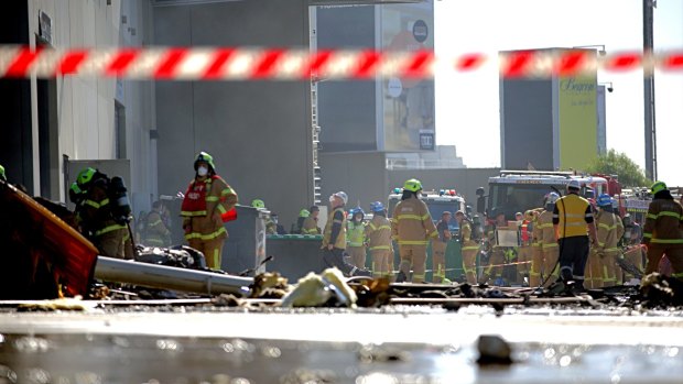 Firefighters at the scene in Essendon.