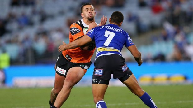 Heavenly perspective: Wests Tigers back-rower Josh Aloiai has a clear idea about the future.