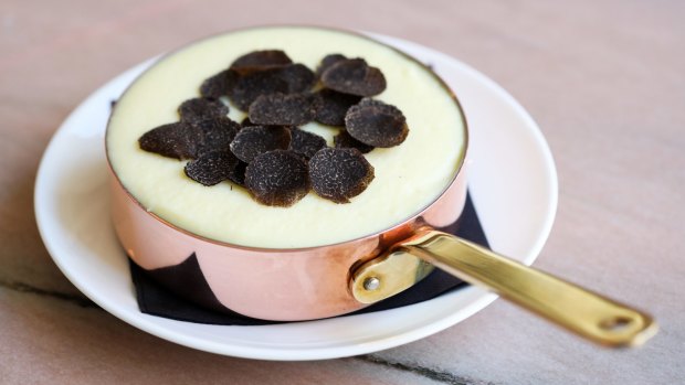 Pomme puree, with truffles. 