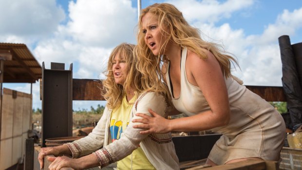 Goldie Hawn and Amy Schumer play a mother and daughter on the run in <i>Snatched.</i> 