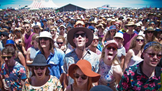 A change of venue didn't dim the enthusiasm of the Falls Festival crowd. 