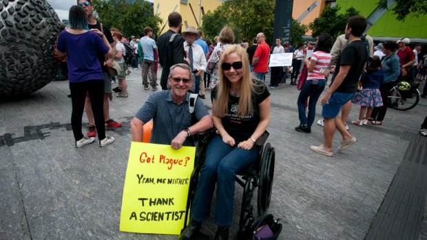 Professor Paul Young (left) and Lisa Cox (right) at the March for Science.