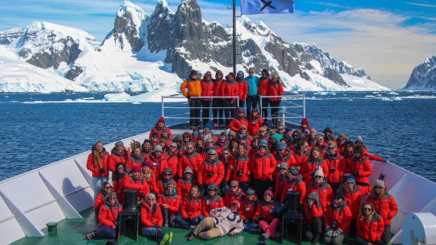 The 2016 Homeward Bound contingent aboard the Ushuaia.  