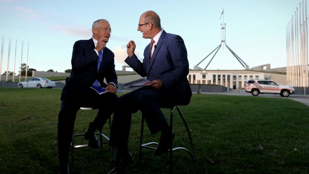 Prime Minister Malcolm Turnbull during an interview with Sunrise host David Koch.