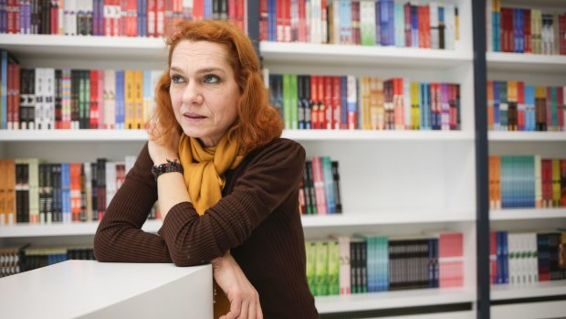 Asli Erdogan, no relation to Turkey's president at her publisher's office in Istanbul in February, just after she was released from prison. She was jailed as part of the latest crackdown on dissidents.