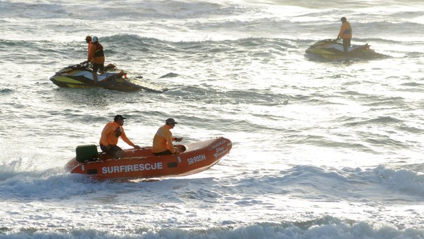 Lifesavers search for Matthew Barclay off the Gold Coast.
