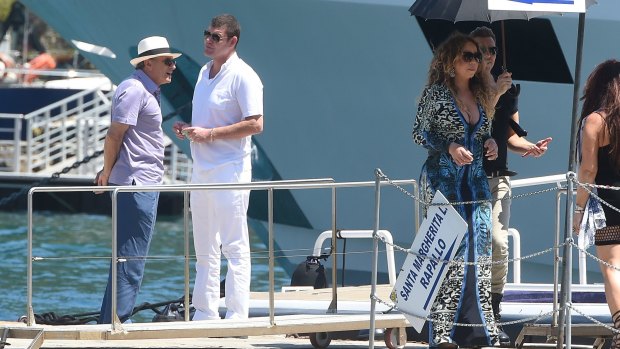 Mariah Carey, James Packer and Kerry Stokes in Portofino last year.