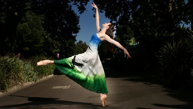 Australian Ballet principal Amber Scott wearing an original costume from Murphy's Firebird.
