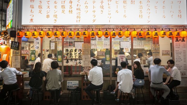 A bar in Ueno area of Tokyo. This is a city in which you could eat every meal for the rest of your life and you would never grow bored.