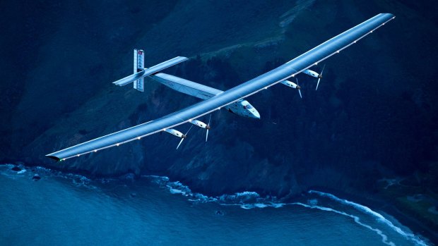 Solar Impulse 2 flies over San Francisco.