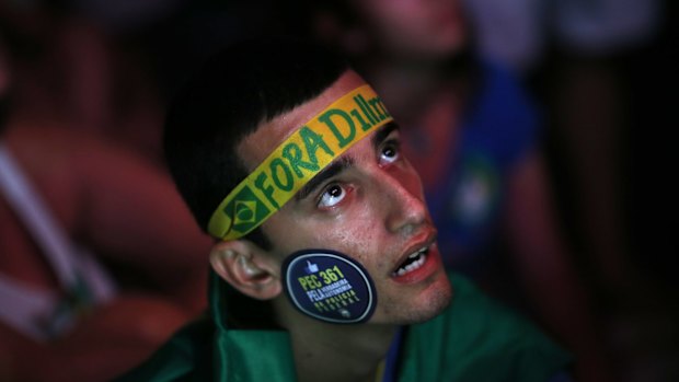 An anti-government demonstrator in Rio. 