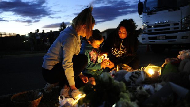 Candles were lit as a tribute for Bradyn Dillon as the community gathered in Jacka on Wednesday night.