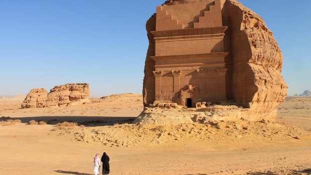 Mada'in Saleh, a UNESCO World Heritage Site, in Saudi Arabia. The country will begin granting tourist visas for the first time on Saturday, September 28.