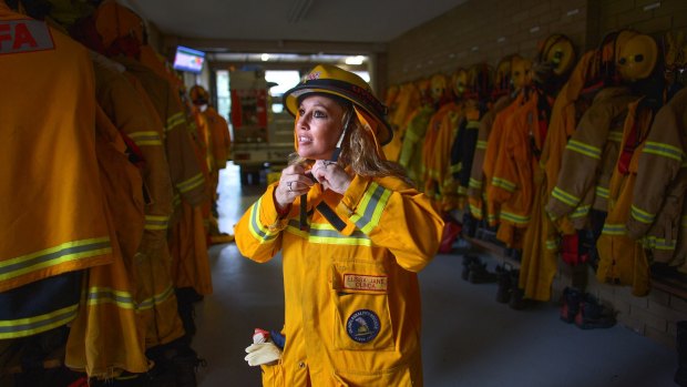 CFA volunteer Elissa Jans at the Olinda fire station.