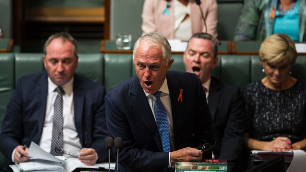 Malcolm Turnbull in the second Question Time of the year.