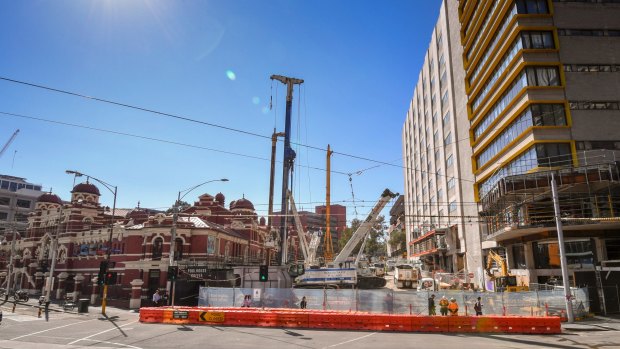 Franklin Street, near the Oxford Scholar on Swanston Street, is also closed and a work site. 