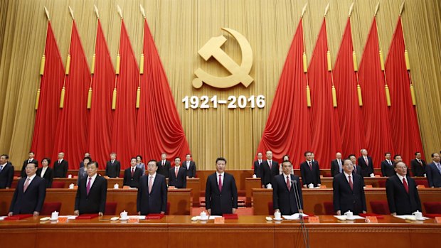 The Politburo Standing Committee in 2016.