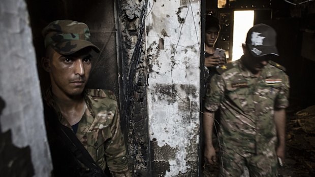 SWAT soldiers found an Islamic State prison in this building in the Muallimin neighborhood of Fallujah.