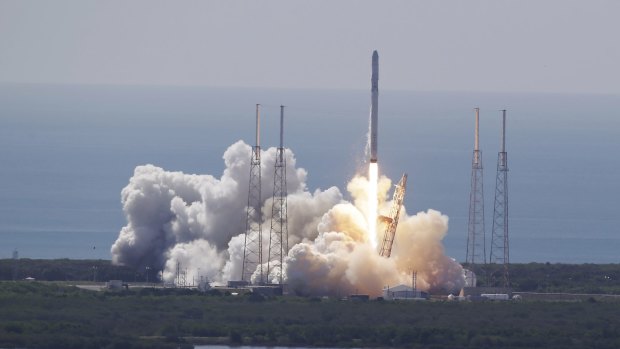 SpaceX's Falcon 9 lifts off in June shortly before exploding.