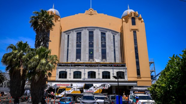 End of an era: The Palais' facelift is revealed as the venue's doors close to the public while the interior is renovated.