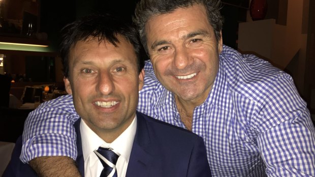 Like old times: Laurie Daley and Benny Elias at a post-game function.