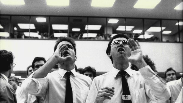 The Melbourne Stock Exchange on the day of the big crash.