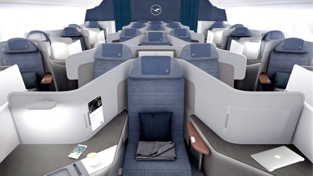 Lufthansa's new business class seats for the Boeing 777.
