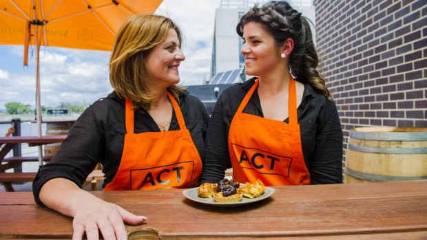 ACT My Kitchen Rules contestants Gina and Anna Petridis.
