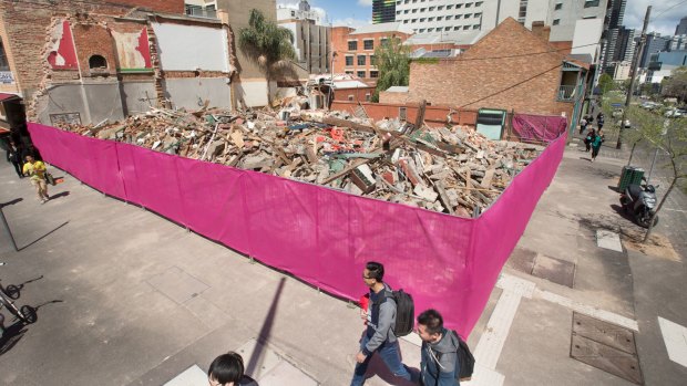 The pub after it was illegally demolished. 