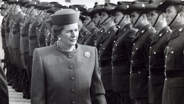 Margaret Thatcher visiting Parliament House in Canberra in 1988.