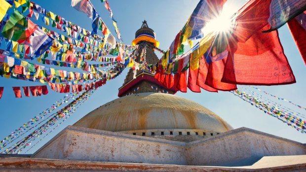 Boudhanath Stupa in the Kathmandu Valley.