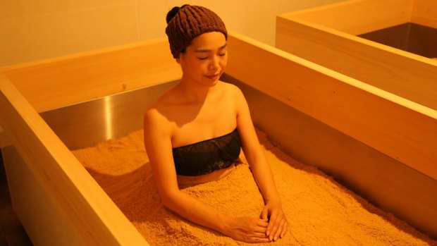 The Kosoyoku treatment, a dry bath, at the Riraku spa at the Hyatt Regency Kyoto.