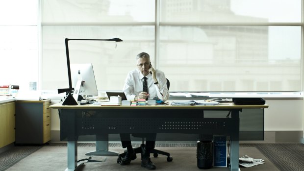 ABC managing director Mark Scott inside his office in Ultimo, Sydney.