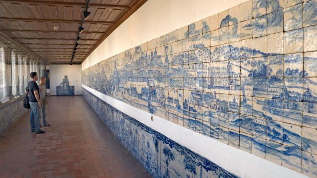 Early 18th century azulejo on display at the National Tile Museum. 