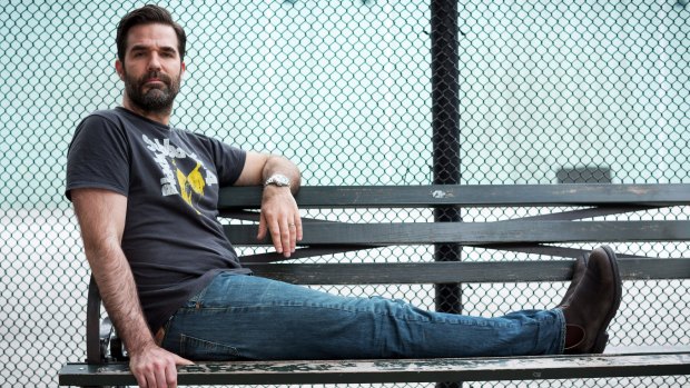"I can try out my gig in the middle of the day while lying on the couch in my underpants," Rob Delaney says.