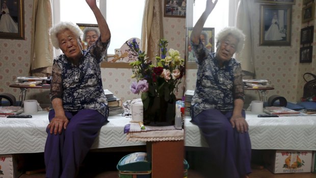South Korean former 'comfort woman' Lee Ok-sun recalls how she was taken to a Japanese military 'comfort station' during World War II, at a special shelter for former 'comfort women', in Gwangju on July 24.