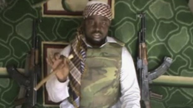 Abubakar Shekau, the leader of the radical Islamist sect Boko Haram in an image taken from a video in 2012.