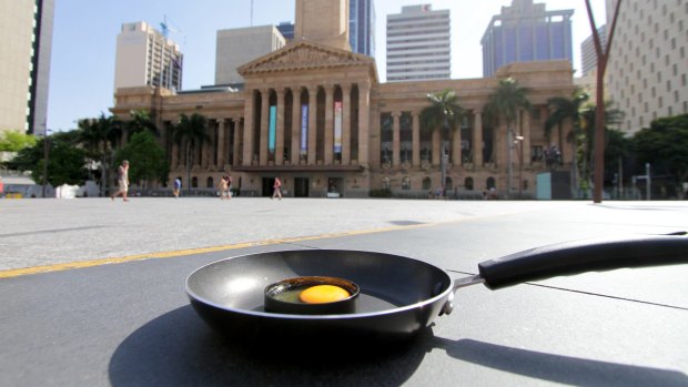 Egg-frying heat in King George Square.