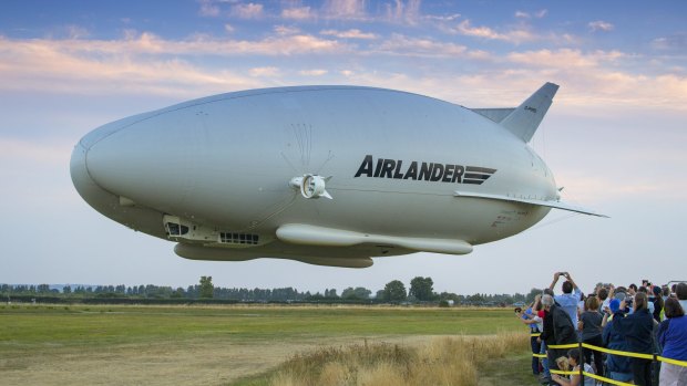 The Airlander 10 is hybrid aircraft combining the helium-filled hull of airships with technology from aircraft and helicopters. 