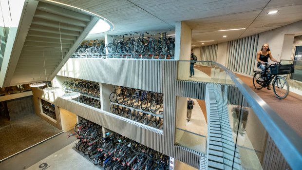 Stationsplein, the world's biggest bike parking station for more than 12,500 bicycles.